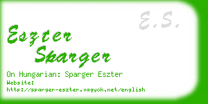 eszter sparger business card